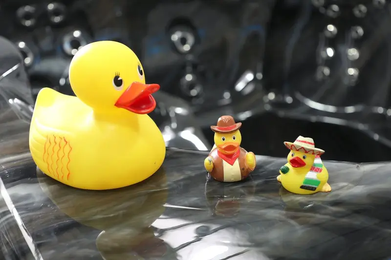Rubber ducks in a hot tub at the Aquafun Sheffield showroom