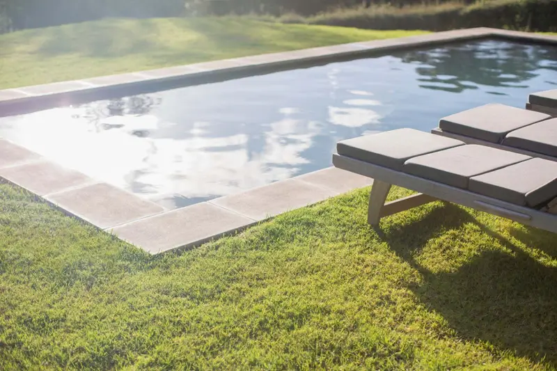 Refurbished outdoor swimming pool in a garden Aquafun Sheffield