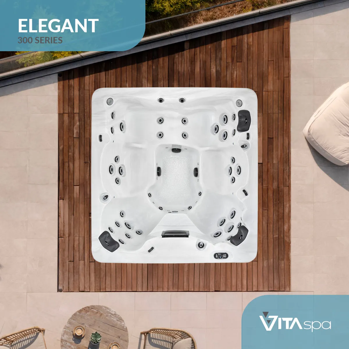 Vita Spa Elegant hot tub from above Aquafun Sheffield