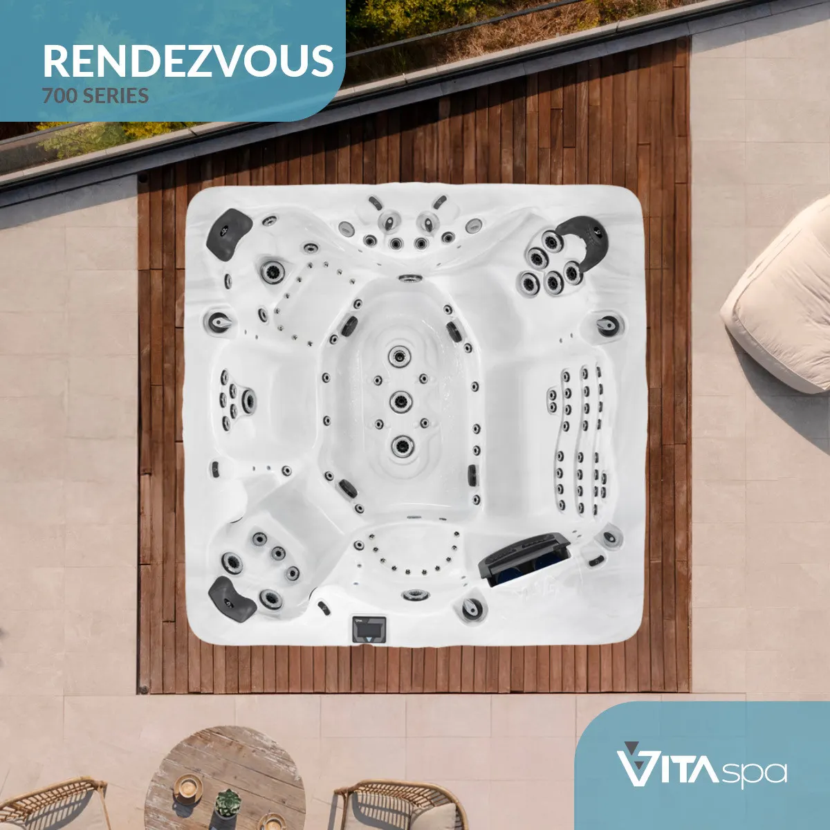 Vita Spa Rendezvous hot tub from above Aquafun Sheffield