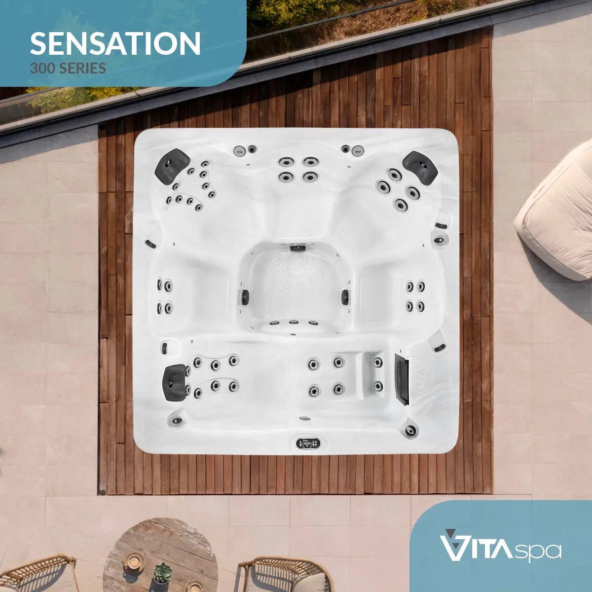 Vita Spa Sensation hot tub from above Aquafun Sheffield