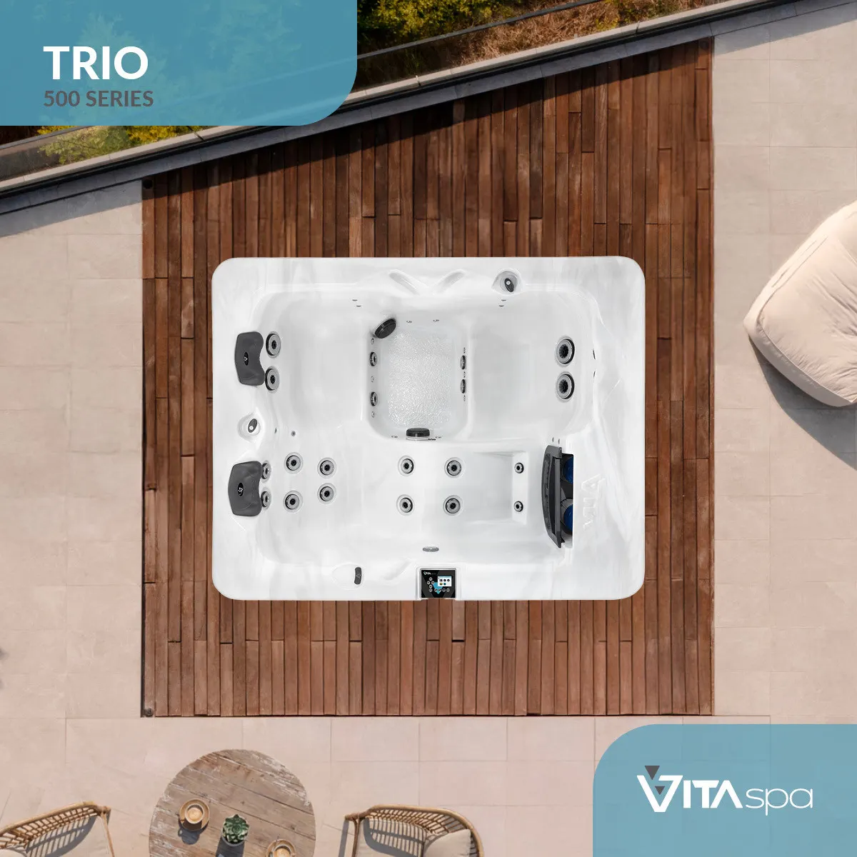 Vita Spa Trio hot tub from above Aquafun Sheffield