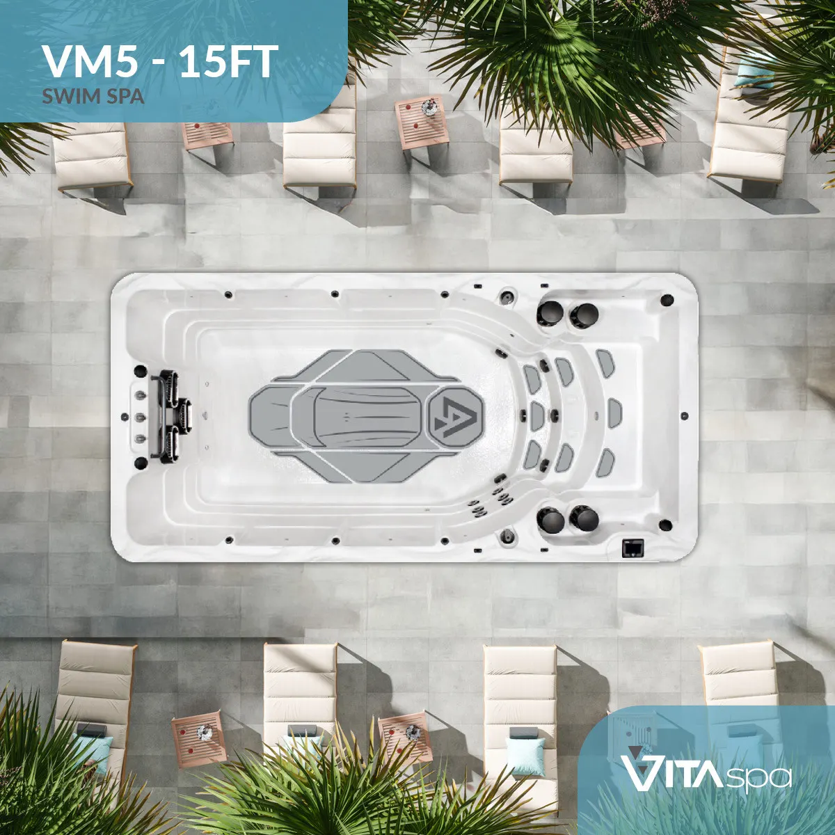 Vita Spa VM5 swim spa from above Aquafun Sheffield