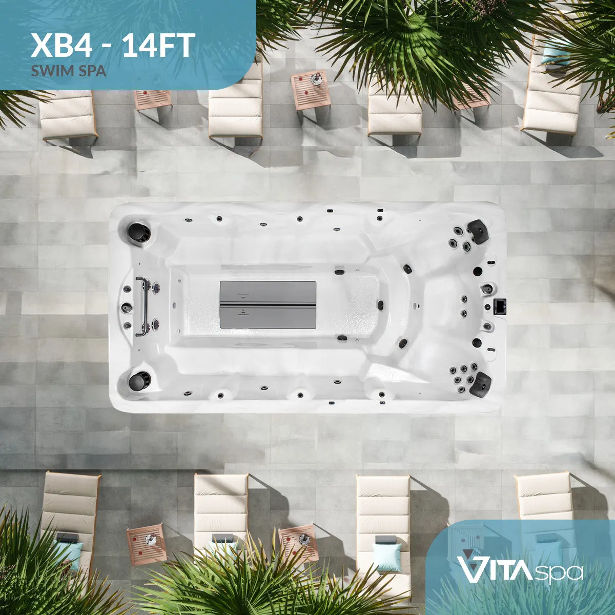 Vita Spa XB4 swim spa from above Aquafun Sheffield